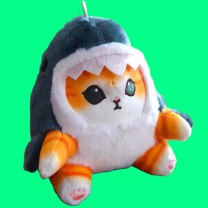 Mofusand shark-cat plush toy - 13cm - keychain / purse accessory - Japan